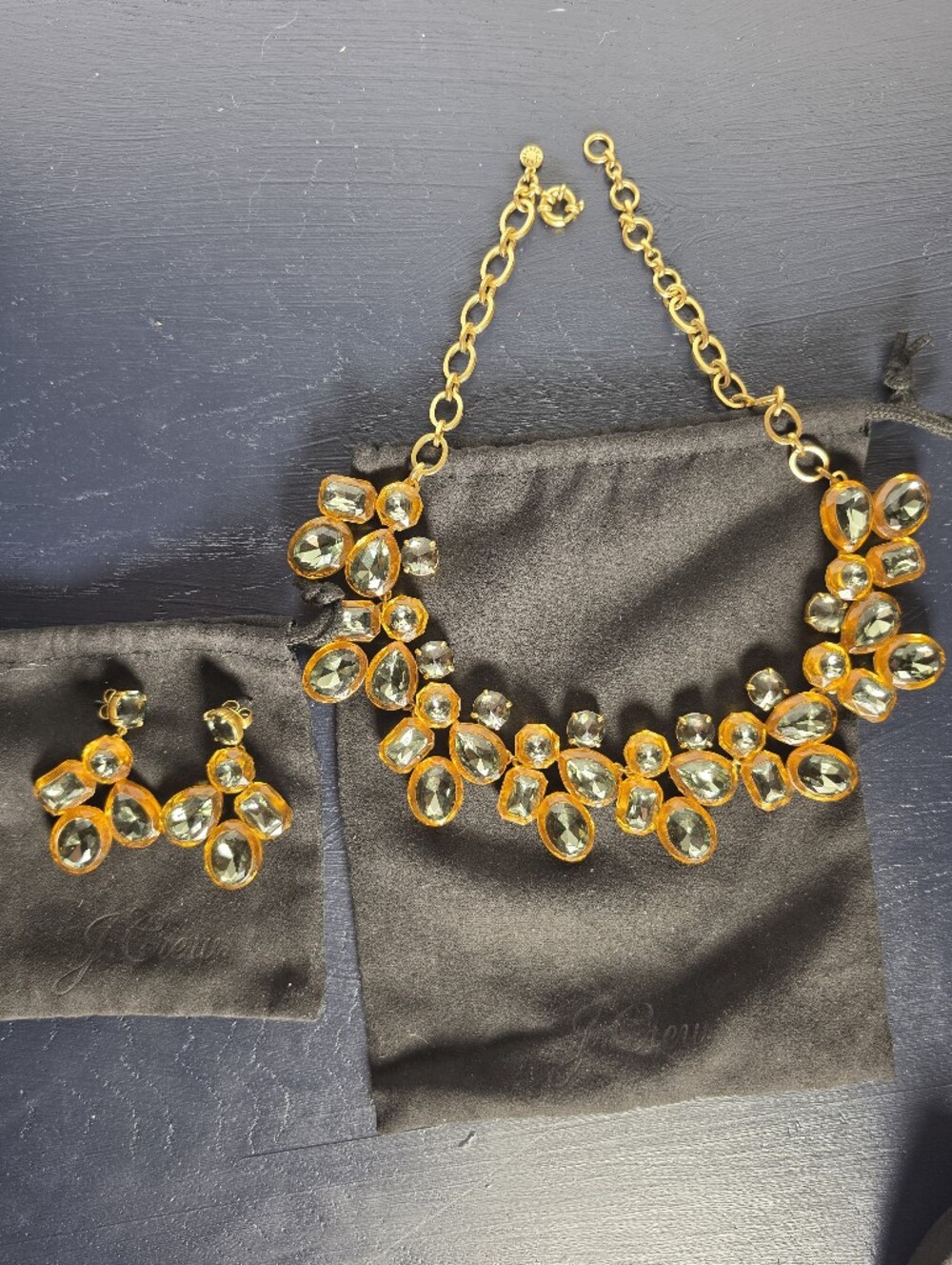 J Crew Crystal Necklace & Earring Set